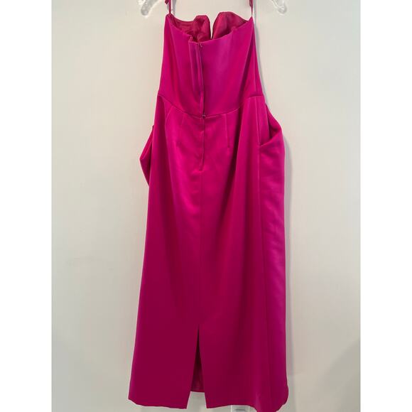 Victor Costa Fuchsia Strapless Dress with Black Coat - Picture 5 of 16